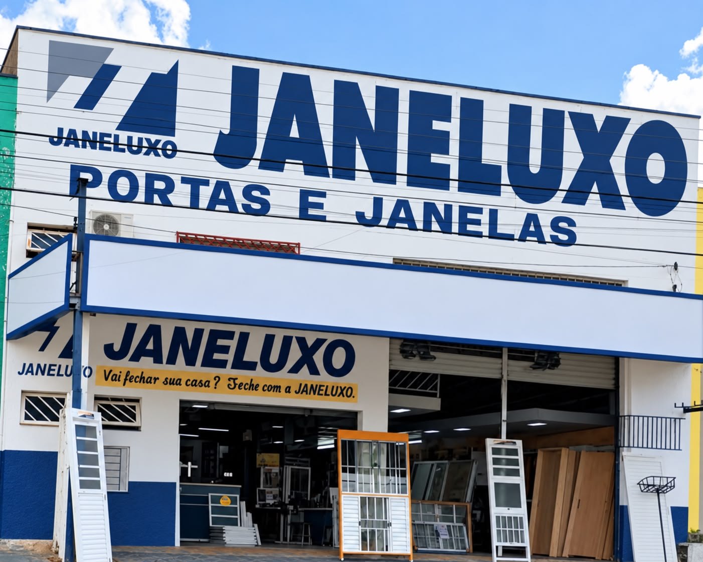 Fachada da loja JANELUXO Portas e Janelas em Hortolândia